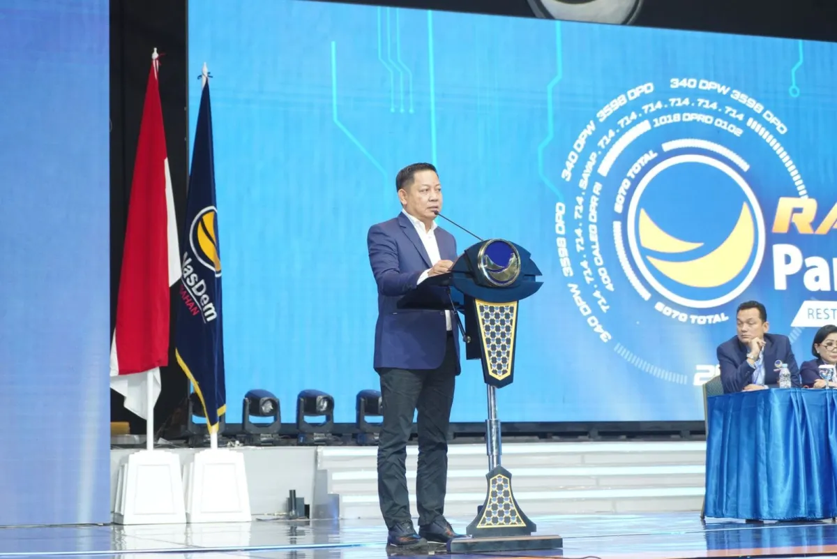 Rusdi Masse Paparkan Capaian NasDem Sulsel, Rakernas di JCC Disambut Tepuk Tangan