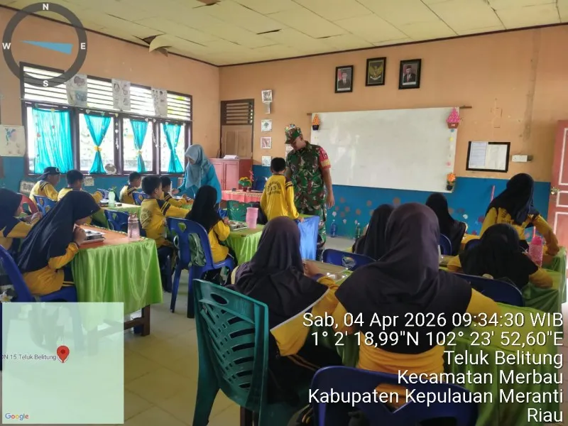 Babinsa Pantau Penyaluran 3.023 Porsi Makan Sehat di Sekolah-sekolah Kecamatan Merbau