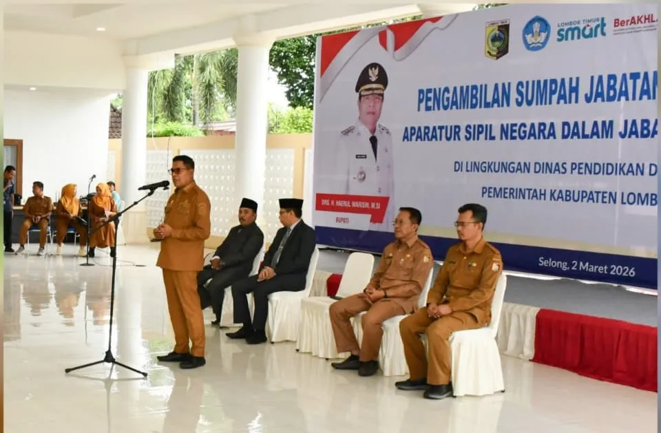 Bupati Lombok Timur Lantik 143 Kepala Sekolah, Tekankan Transparansi Keuangan dan Peningkatan Mutu