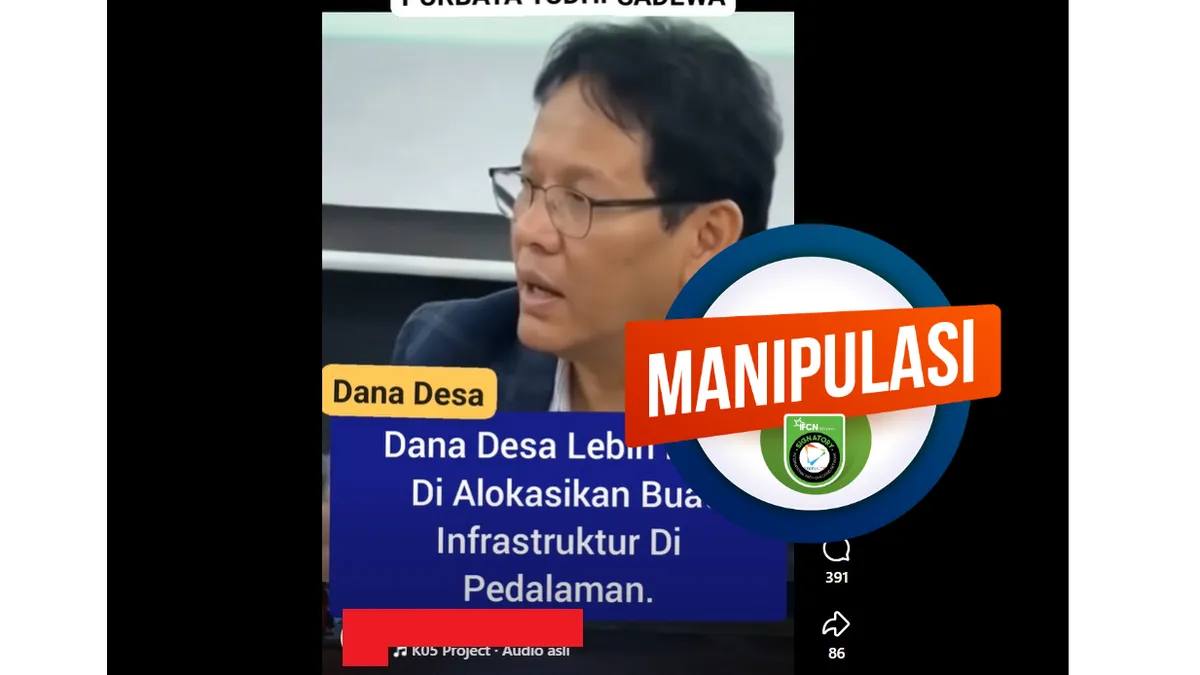 Narasi Dana Desa Akan Dialihkan Disebut Hoaks, Video Purbaya Ternyata Rekayasa AI