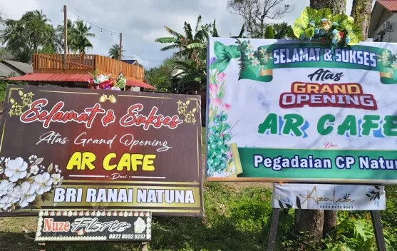 Grand Opening AR Cafe di Natuna Diisi Doa Bersama dan Santunan Anak Yatim