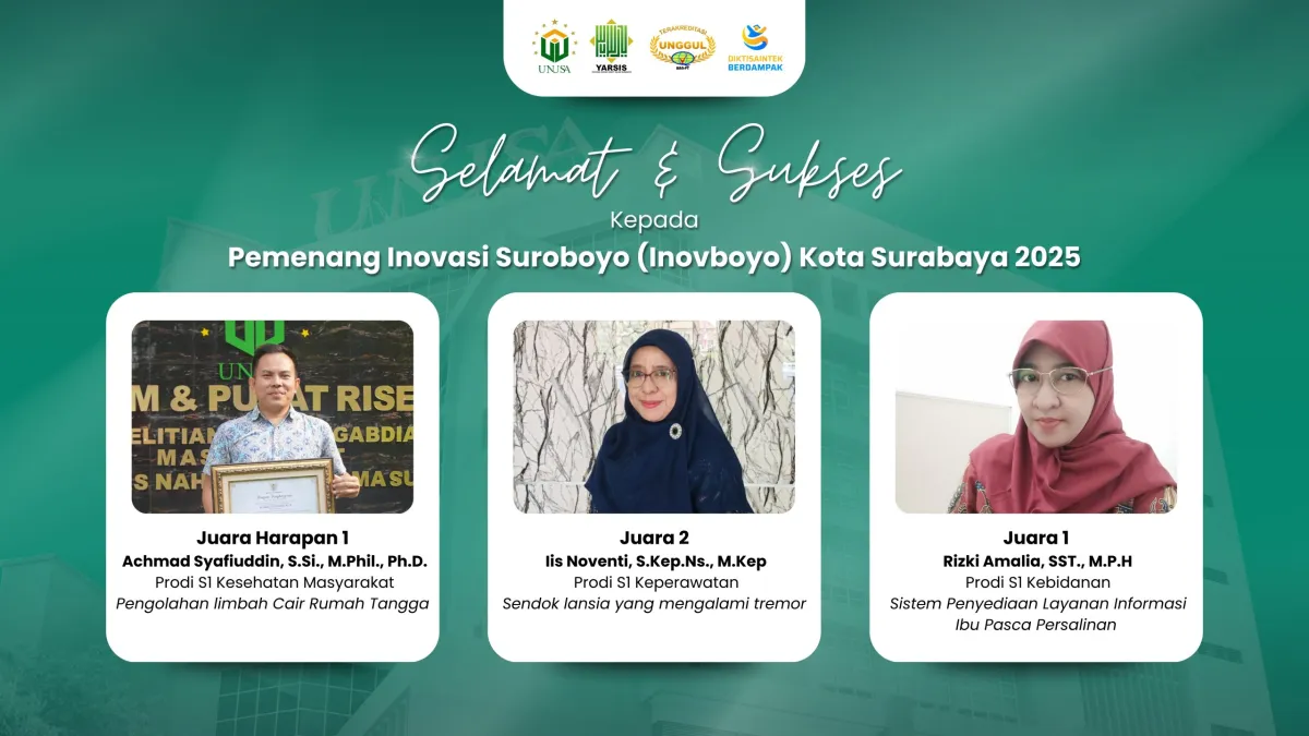 Tiga Dosen Unusa Raih Penghargaan di INOVBOYO 2025