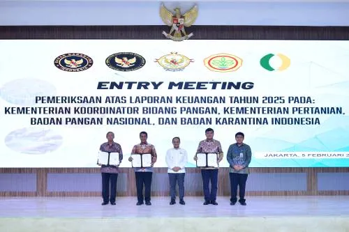 BPK Mulai Pemeriksaan Laporan Keuangan 2025 di Kemenko Pangan, Kementan, Bapanas, dan Barantin