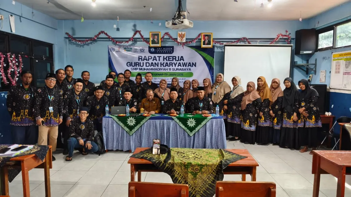 SMP Muhammadiyah 11 Surabaya Gelar Raker Semester 2 untuk Evaluasi dan Perencanaan Mutu
