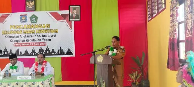 Anotaurei Dicanangkan sebagai Kelurahan Sadar Kerukunan, Wakil Bupati Yapen Tekankan Pentingnya Toleransi