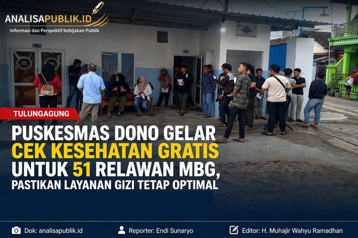 Puskesmas Dono Periksa Kesehatan 51 Relawan MBG untuk Menjaga Kualitas Layanan Gizi Pelajar