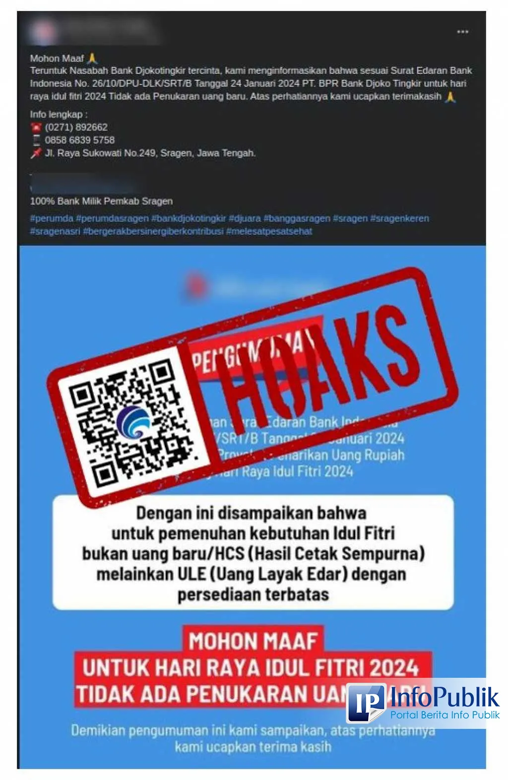 Cek Fakta: Surat Edaran yang Mengklaim BI Tidak Melayani Penukaran Uang Baru Dipastikan Hoaks