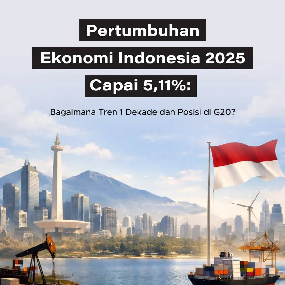 Ekonomi Indonesia Tumbuh 5,11% pada 2025, Kembali ke Kisaran 5% dan Melampaui Sejumlah Negara G20