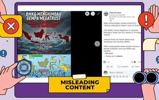 Klaim BMKG Prediksi Gempa Megathrust dan Tsunami 2026 Disebut Menyesatkan