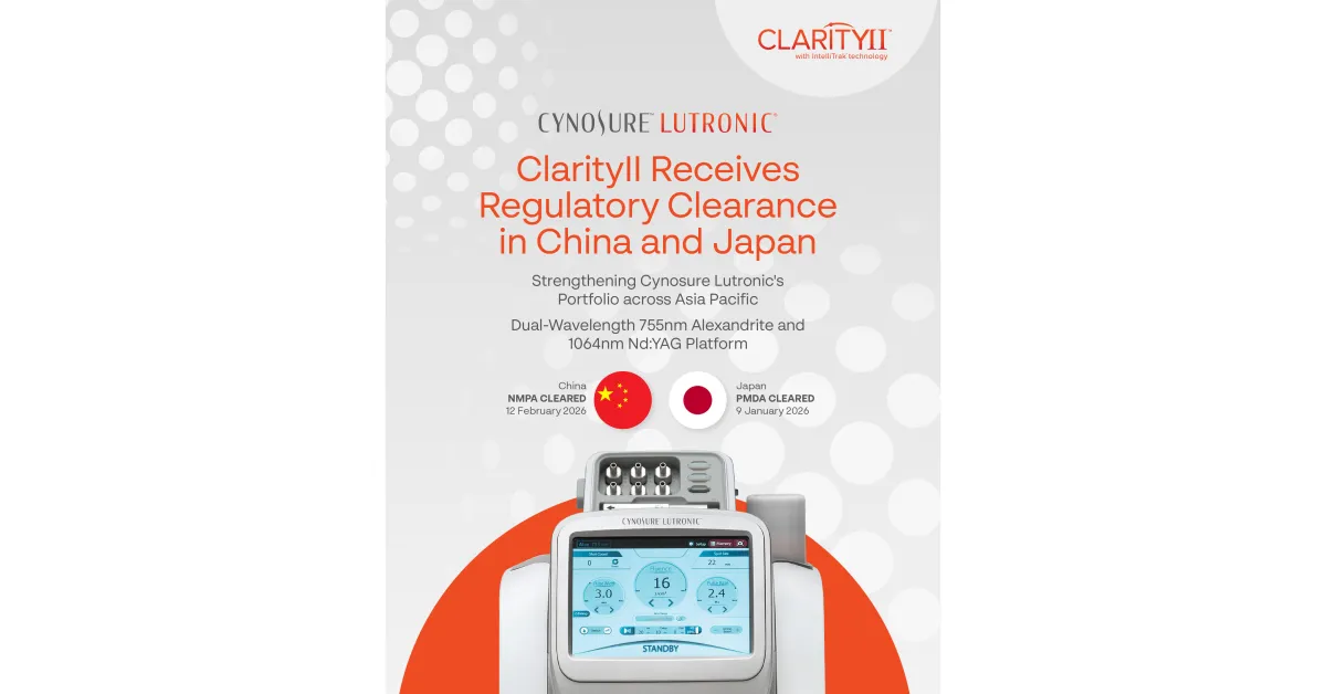 Cynosure Lutronic Kantongi Izin Regulasi Clarity II di Tiongkok dan Jepang