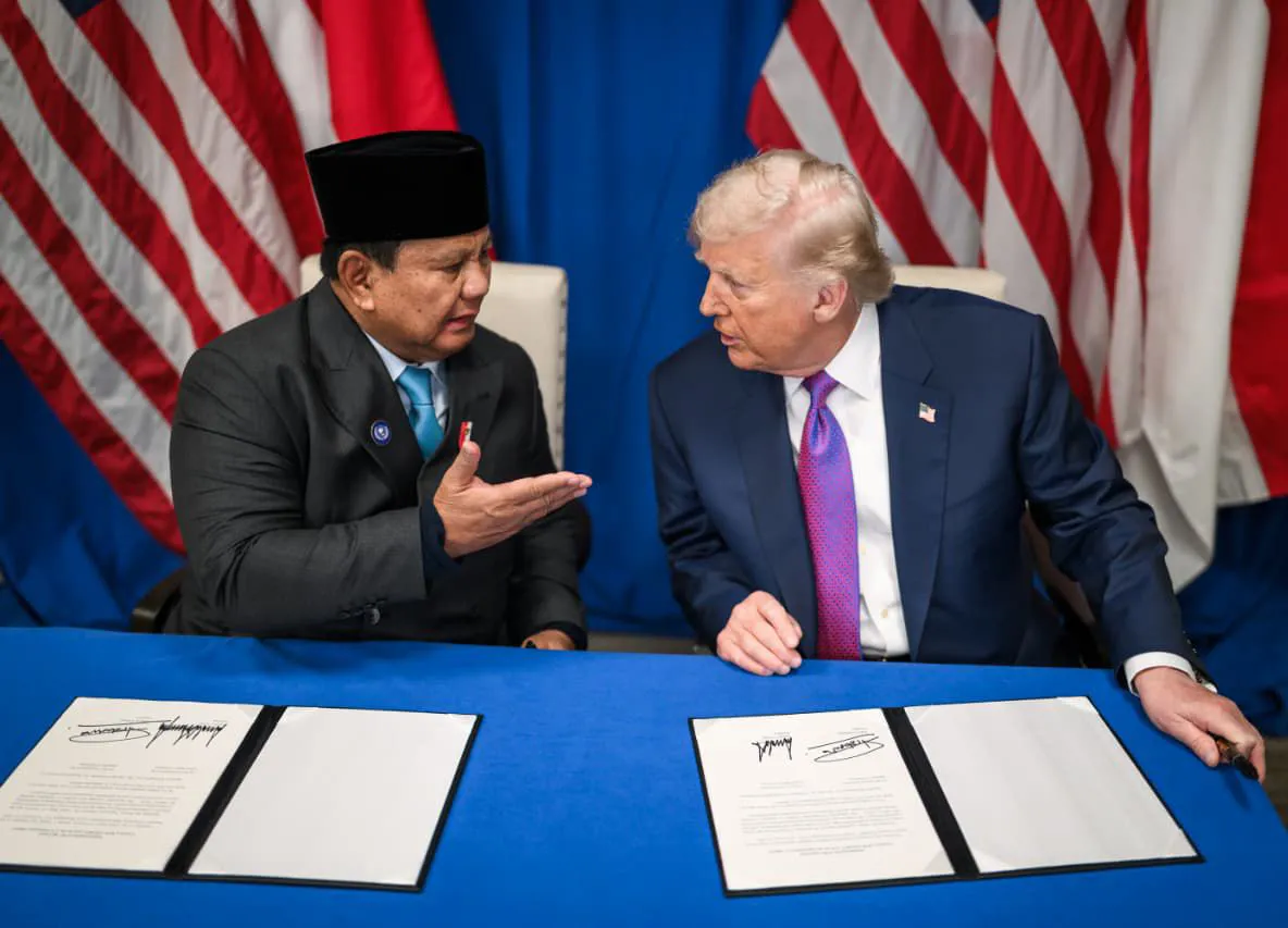 Prabowo dan Trump Teken Perjanjian Perdagangan Timbal Balik di Washington