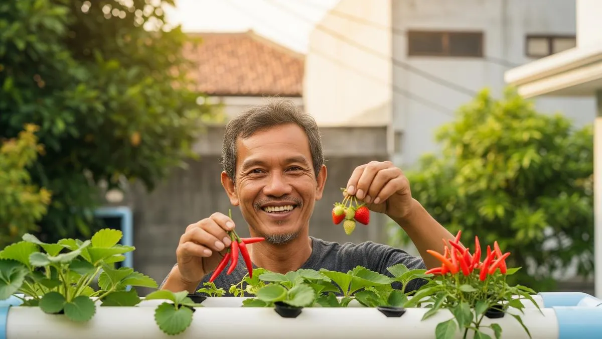 Hidroponik Pipa PVC di Lahan Sempit, Alternatif Kegiatan Produktif bagi Pensiunan