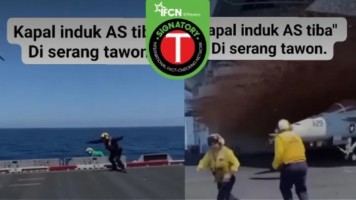 Cek Fakta: Video Klaim Kapal Induk AS Diserang Tawon Saat Konflik dengan Iran Ternyata Rekayasa AI