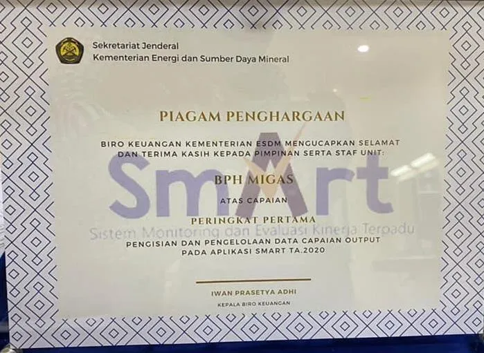 BPH Migas Meraih Penghargaan SMART T.A 2020