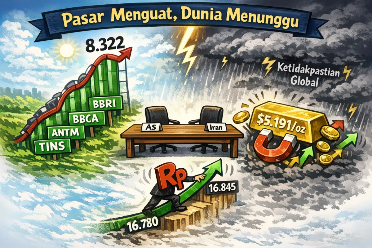 IHSG dan Rupiah Menguat, Harga Emas Naik Jelang Pertemuan AS–Iran