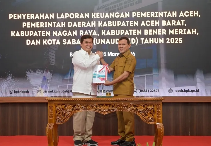 Wagub Aceh Serahkan Laporan Keuangan 2025 ke BPK, Tekankan Transparansi dan Akuntabilitas