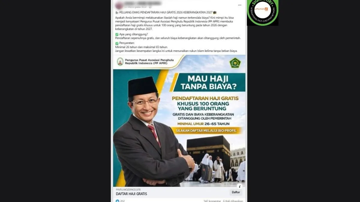Klaim Link Pendaftaran Haji Gratis 2026 untuk Berangkat 2027 Dipastikan Tidak Benar