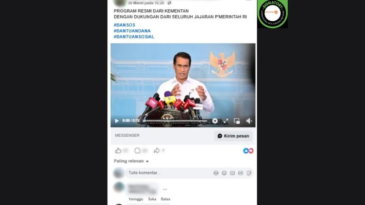 Cek Fakta: Video Mentan Amran Disebut Umumkan Bantuan Modal Usaha, Klaim Tidak Terbukti