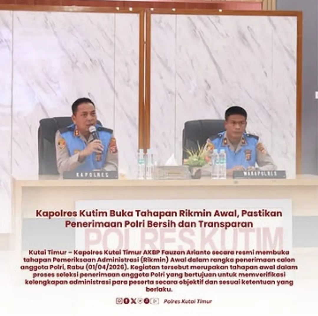 Kapolres Kutai Timur Resmi Buka Rikmin Awal Seleksi Penerimaan Anggota Polri 2026