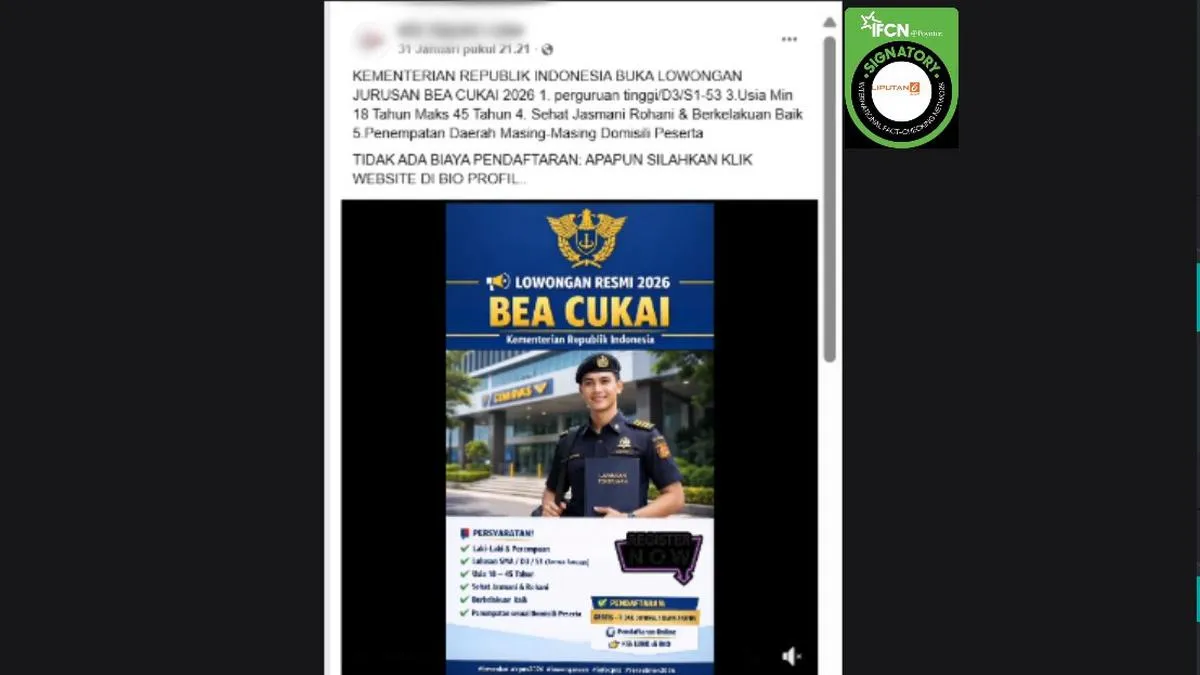 Marak Hoaks Catut Nama Bea Cukai, Kenali Modus Lowongan Kerja dan Lelang Barang Murah