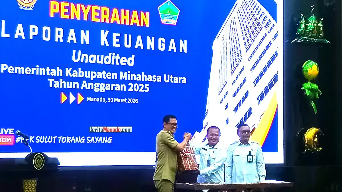 Bupati Minahasa Utara Serahkan LKPD 2025 Unaudited ke BPK Perwakilan Sulut