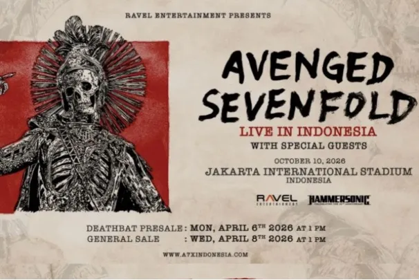Avenged Sevenfold Akan Konser di JIS Jakarta pada 10 Oktober 2026, Tiket Mulai Rp 665 Ribu