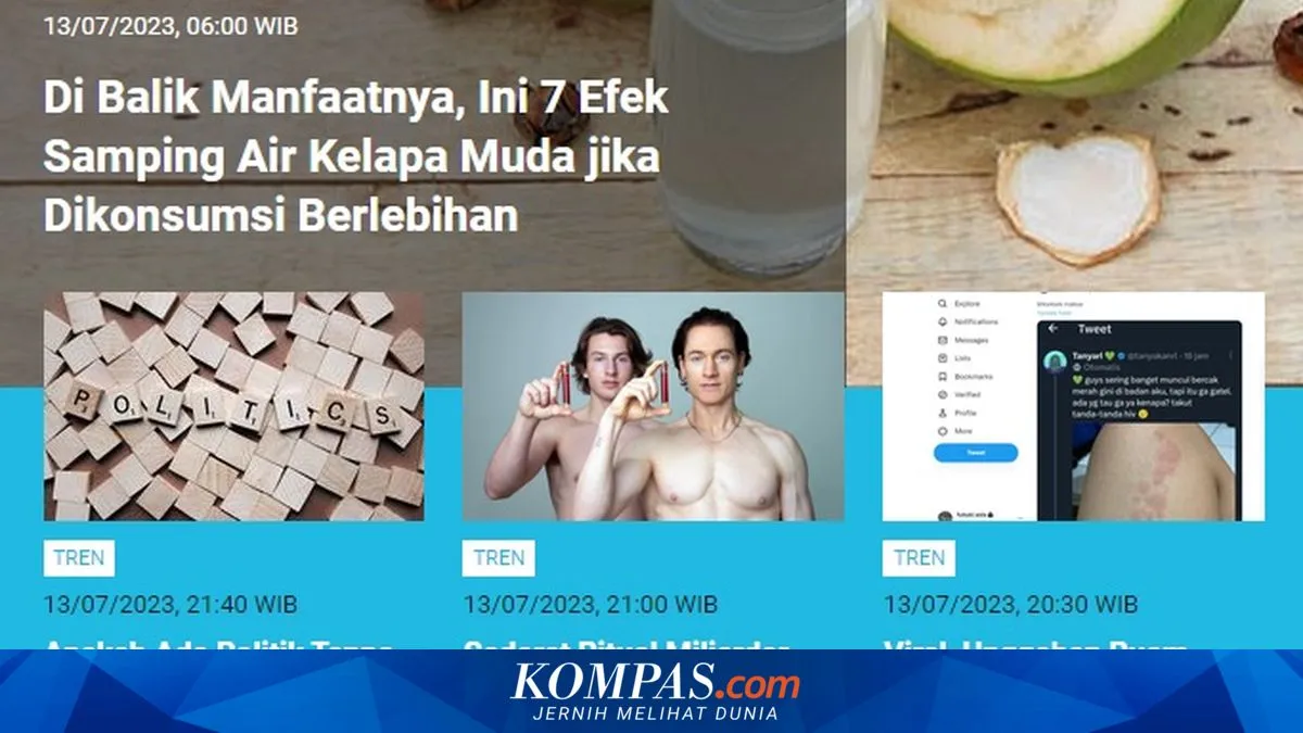 Efek Samping Air Kelapa Muda hingga Daftar Kereta Ekonomi yang Kini Pakai Kursi Premium