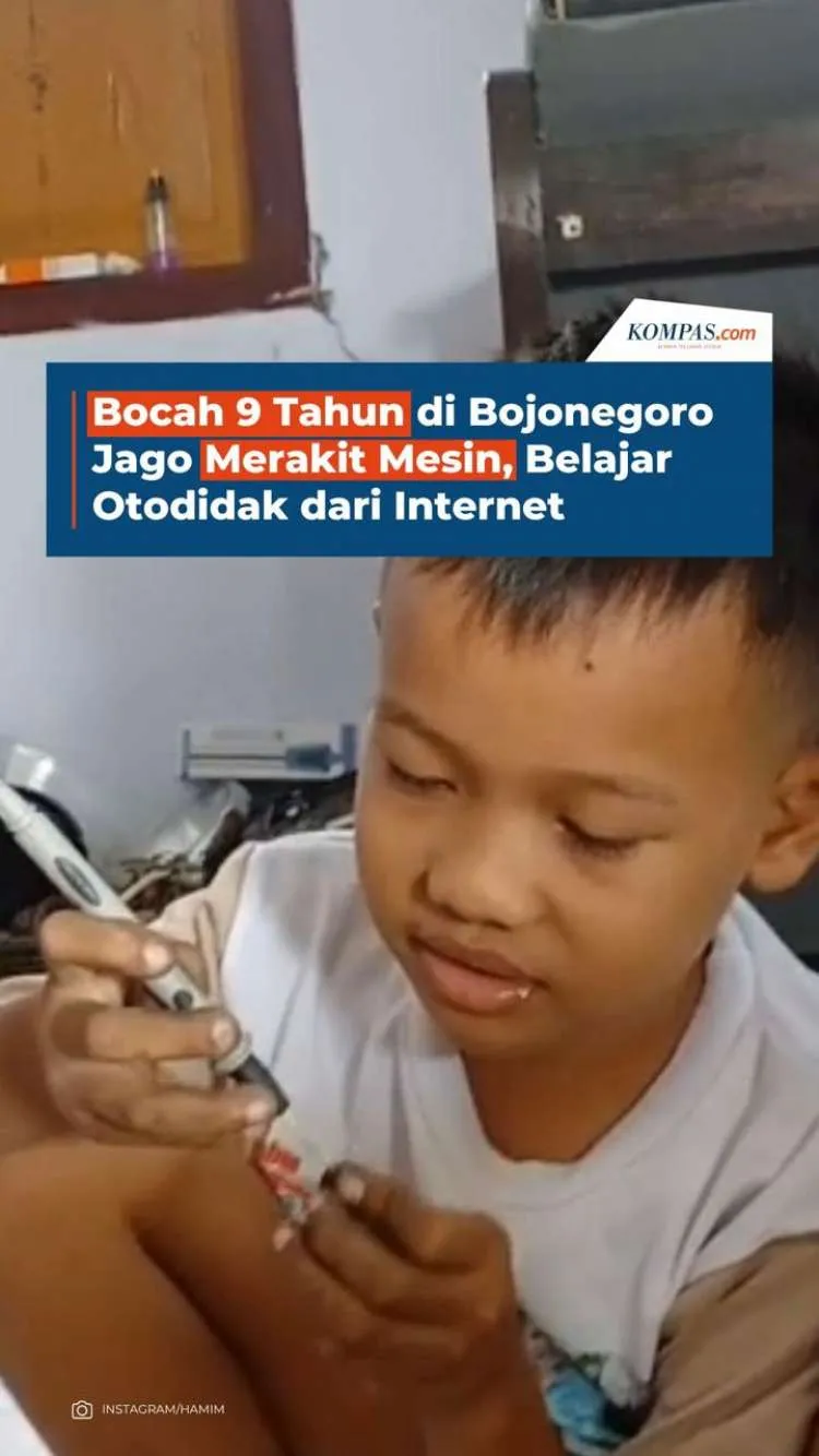 Bocah 9 Tahun di Bojonegoro Belajar Merakit Mesin Secara Otodidak dari Internet