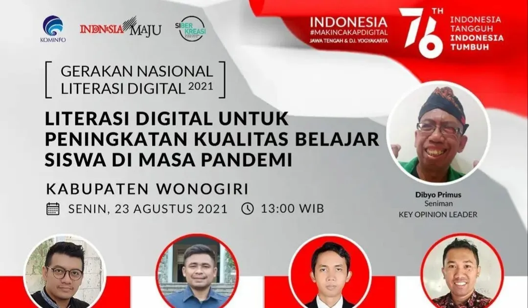 Webinar Kominfo di Wonogiri Bahas Literasi Digital untuk Pembelajaran dan Etika di Ruang Daring