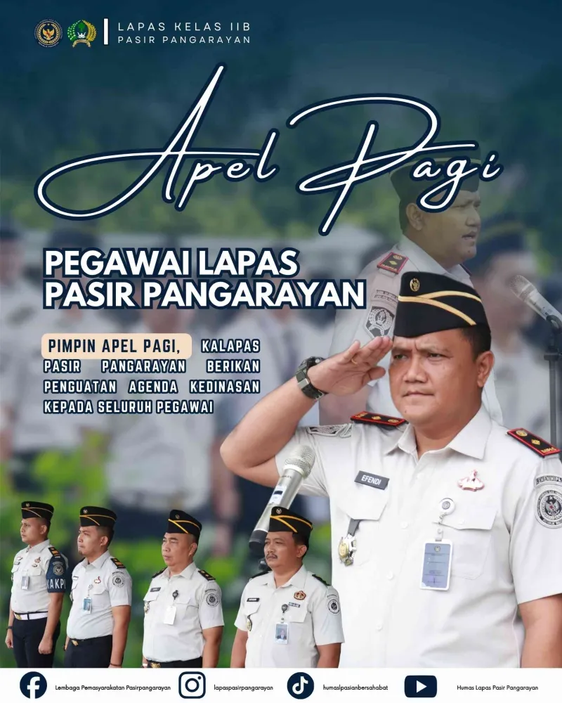 Kalapas Pasir Pangarayan Pimpin Apel Pagi, Tekankan Evaluasi Layanan dan Persiapan Paskah serta HBP ke-62
