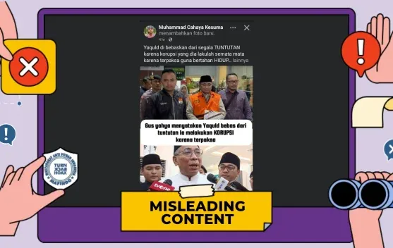 Cek Fakta: Klaim Gus Yaqut Dibebaskan dari Segala Tuntutan Disebut Menyesatkan