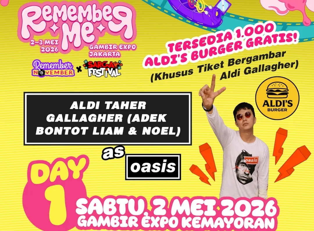 Remember November 2026 Gandeng Aldi’s Burger, Siapkan 1.000 Burger Gratis untuk Pemilik Tiket Tertentu