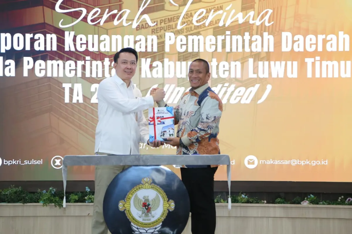 Bupati Luwu Timur Serahkan LKPD Unaudited 2025 ke BPK Sulsel