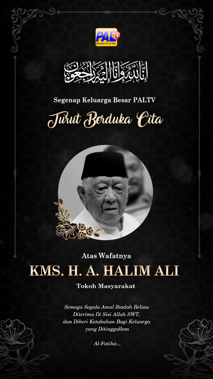 Tokoh Masyarakat dan Pengusaha Palembang Haji Halim Wafat di Usia 88 Tahun