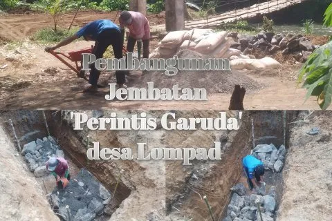 Pembangunan Jembatan Gantung di Desa Lompad Dimulai, Koramil Motoling Lakukan Monitoring