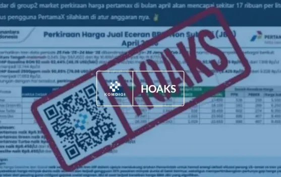 Klaim Pertamax Naik Rp17.850 per Liter pada April 2026 Disebut Hoaks