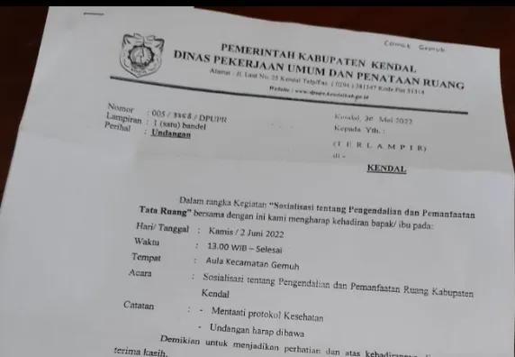 DPUPR Kendal Gelar Sosialisasi Pengendalian dan Pemanfaatan Tata Ruang di Gemuh