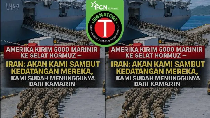 Klaim AS Kirim Ribuan Marinir ke Selat Hormuz Sebagian Benar, Gambar Ternyata Buatan AI