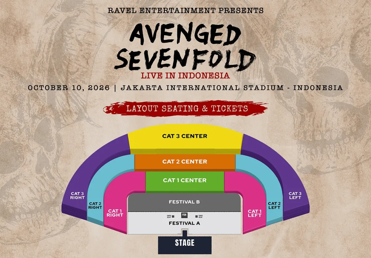 Avenged Sevenfold Akan Gelar Konser di JIS pada 10 Oktober 2026, Tiket Mulai Rp 600 Ribuan