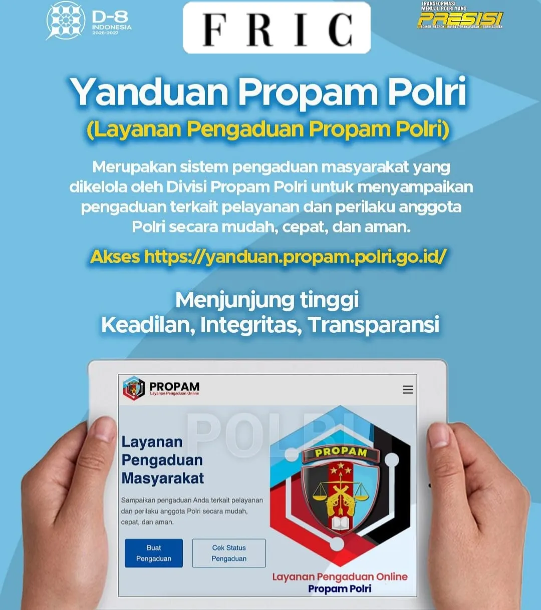 Polri Optimalkan Layanan Pengaduan Digital Yanduan Propam untuk Perkuat Transparansi dan Akuntabilitas