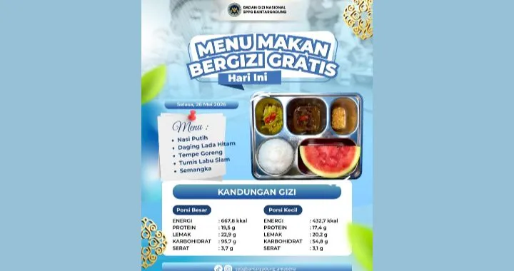 SPPG Sukabumi Bantargadung Bojonggaling 2 Sajikan Menu MBG dengan Komposisi Gizi Seimbang