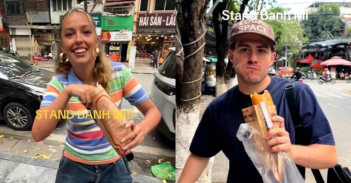 Tren 'Stand banh mi' viral di TikTok, turis asing memadukan lagu 'Stand by Me' dengan roti lapis Vietnam