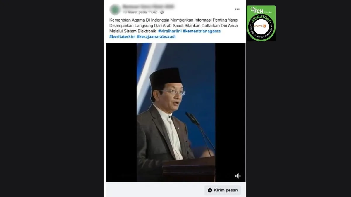 Cek Fakta: Video Menag Nasaruddin Umar soal Dana Hibah Arab Saudi untuk Masyarakat Indonesia Tidak Benar