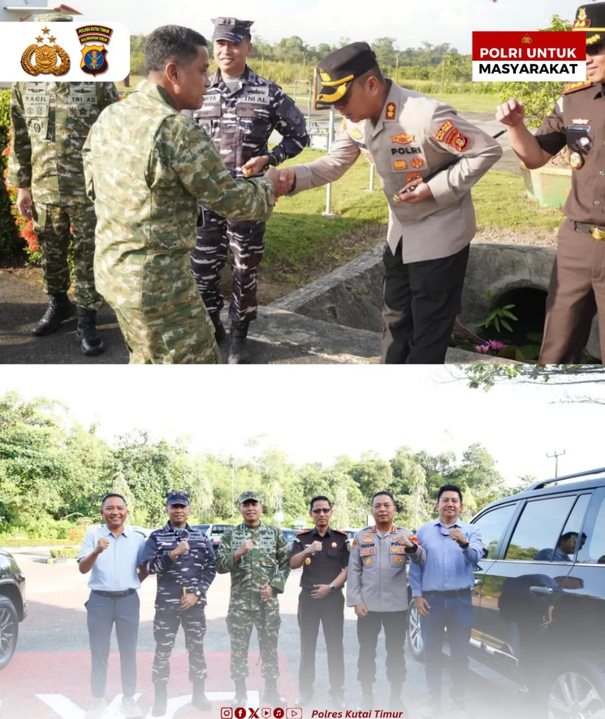 Kapolres Kutai Timur Sambut Danrem 091/ASN, Rombongan Lanjut ke Bengalon untuk Penanaman Padi Serentak
