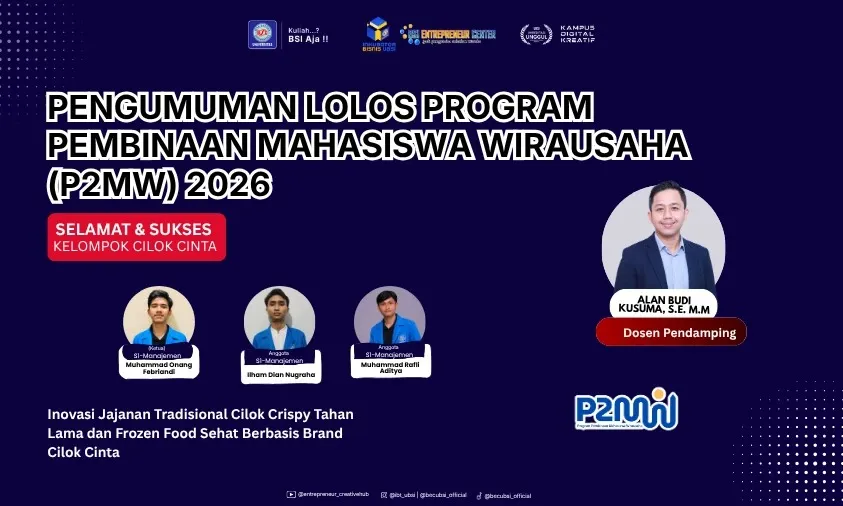 Tim Mahasiswa Manajemen UBSI Lolos P2MW lewat Inovasi Kuliner “Cilok Cinta”