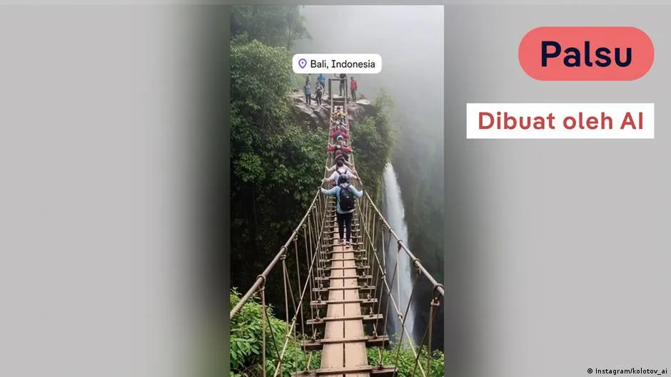 Video Jembatan Gantung Putus di Bali Viral, Analisis Detektor AI Menunjukkan Kemungkinan Rekayasa
