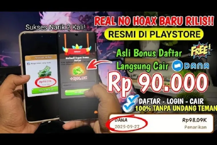 Aplikasi Penghasil Uang 2026 Diklaim Berhasil Cair ke DANA Rp300, Disebut Mirip Back Fight dan Biu Man