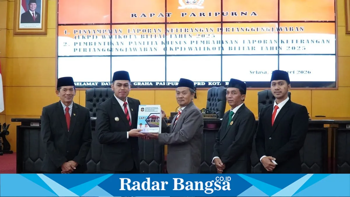 Pemkot Blitar Sampaikan LKPJ 2025 ke DPRD, PAD Baru Terealisasi 91,95 Persen