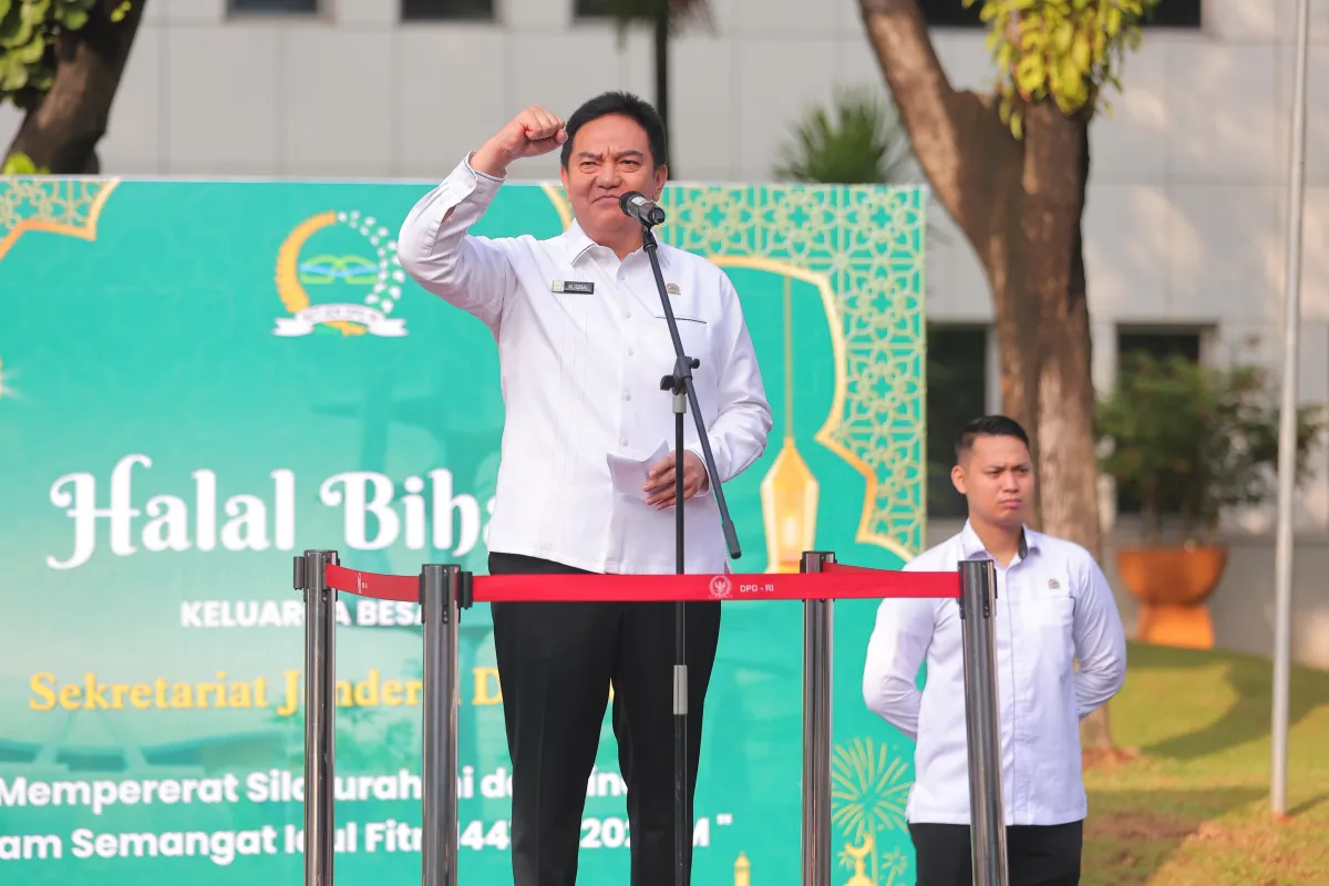 Sekjen DPD RI Tekankan Efisiensi Anggaran dan Transparansi pada Apel Halalbihalal ASN