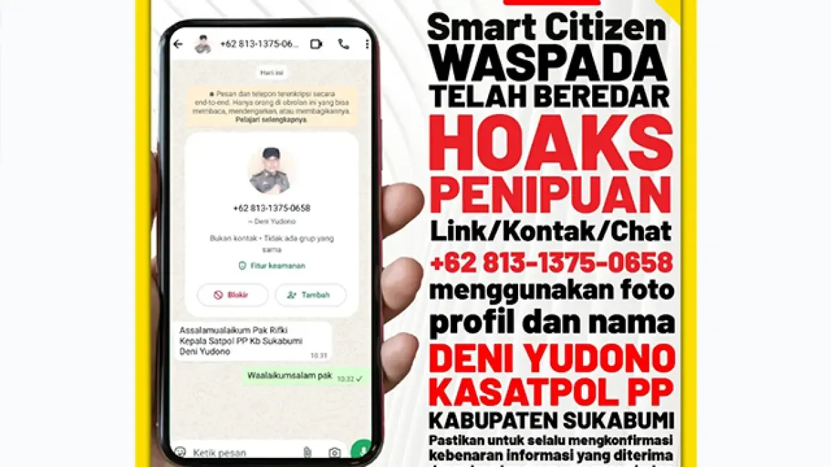 Pesan WhatsApp Mengatasnamakan Kasatpol PP Sukabumi Deni Yudono Terindikasi Penipuan